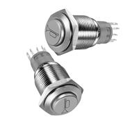 Anneome 2pcs Metal Momentary Push Button Switch Self-reset Industrial Horn Button for Car Boat Truck and Easy Operation