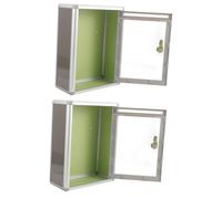 Anneome 2pcs Metal Wall Mount Mailbox with Lock Clear Front Panel Secure for Indoor Outdoor Use Office Home Grey Design