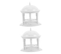 Anneome 2pcs Mini Pagodas Figurine European Style Gazebo Statues for Dollhouse Garden Furniture for Zen Gardens Bonsai and Micro Landscapes