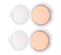 Anneome 2pcs Mini Round Cushion Foundation Box with Built Powder Puff and Mirror Portable Compact Cream Case for Travel Outdoor Makeup DIY Cosmetic Container