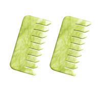 Anneome 2Pcs Natural Jade Massage Hair Combs for Scalp and Head Relaxation Smooth Skin-Friendly Surface with Rounded Tips Multi-use Gua Sha Style for Blood Flow and Fatigue Relief