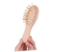 Anneome 2pcs Natural Wooden Hair Brush Paddle Comb with Cushion Massage Scalp Relaxing Detangling for Home and Hotel Use Random Color