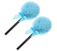 Anneome 2pcs Plush Blue Makeup Loose Powder Puff with Soft Plush Fiber Material, Lightweight and Does Not Stick Too Much Powder, for Travel and Home Use