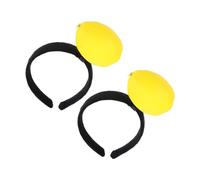 Anneome 2pcs Plush Lemon Headband Funny Fruit Hair Accessory for Parties Birthdays Weddings Holidays Lifelike Design Comfortable Fit Multi Color Options for Any Celebration