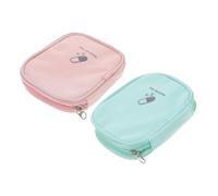 Anneome 2pcs Portable Medical Organizer Bag for Travel Hiking and Outdoor Activities Compact Pouch in Light Green and Pink Versatile Medication Storage for Home Car and Emergencies