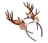 Anneome 2pcs Reindeer Antlers Headband Lightweight Comfortable Christmas Party Headband for Soft Fabric Cosplay Hair Hoop Festive Elk Horns for Holiday Dress Up