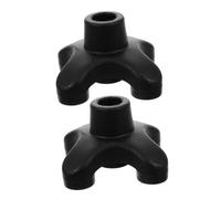 Anneome 2pcs Replacement Rubber Cane Tips with Non-Slip Soft Quad Base for Enhanced Stability and Balanced Support Self-Standing Walking Stick Feet Pads for Seniors for Stair Climbing and