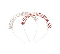 Anneome 2PCS Rhinestone Letter Hairbands Merry Christmas Festive Hair Hoops for Women Holiday Party Accessories in Red and Rose Gold