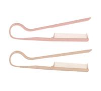 Anneome 2pcs Shaped Plastic Hair Straightening Comb Hairdressing Styling Tool for Women Men Detangling Rat Tail Comb in Dark Pink Beige for Salon Home Travel Use