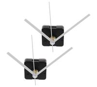 Anneome 2pcs Silent Quartz Clock Movement Mechanism Kit with Long Shaft and Multifunctional Hands for DIY Clock Repair and Replacement Battery Powered White