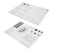 Anneome 2pcs Silicone Nail Art Practice Mat Non-skid Flexible Nail Stamping Mat with Black White Test Zones for Professional and Personal Design and Coloring