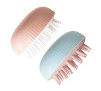 Anneome 2pcs Silicone Shampoo Brush for Scalp Massage and Dandruff Control Soft Bathing Hair Scrubber for Wet and Dry Use Comfortable Head Acupoint Stimulator Easy Clean Design in Pink and