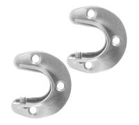 Anneome 2pcs Stainless Steel Closet Rod End Supports U-Shaped Wardrobe Pole Holder with Open Flange Design and Screws Heavy Duty Cabinet Rod Brackets for Curtain Suitable for Home and