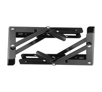 Anneome 2pcs Stainless Steel Folding L-Shaped Brackets 300mm Heavy Duty Support Brackets for Wall Shelves and Microwave Storage Rack in Black Coating