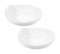 Anneome 2pcs Suction Base Scoop Bowl Spill-Proof Feeding Tray for Elderly Disabled Adults Sturdy Self-Feeding Plate for Rehabilitation