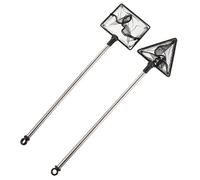 Anneome 2PCS Telescopic Fishing Net Set Durable Dip Nets for Catch Release Includes Square Triangle Shapes for Fish Shrimp for Pools and Aquariums