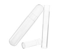 Anneome 2Pcs Transparent Tweezer Storage Tube Durable Organizer for Makeup Essentials Round and Design for Lash Extensions and Manicure Tools Clear Containers for Easy