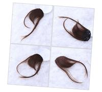 Anneome 2pcs Ultra-thin Handwoven Fringe Hair Piece Light Brown with Adjustable Clips Natural Look Air Bangs for Women and Comfortable Daily Wear Extension Accessory
