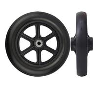 Anneome 2Pcs Universal Front Wheels for Walker and Wheelchair Accessories, 6-Inch Solid PU Tires, Multipurpose Replaceable Black Front Casters for Mobility Aids and Scooters