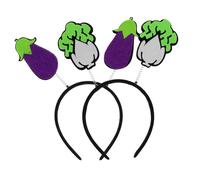 Anneome 2pcs Vegetable Cosplay Headbands for Comfortable Non Slip Hairbands with Purple Eggplant Green Cabbage Designs Photo Props for Parties Festivals Masquerades and Carnivals