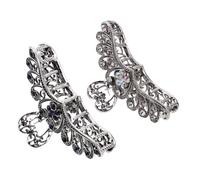 Anneome 2pcs Vintage Rhinestone Hair Claw Clips Alloy Metal Tropical Jaw Clips for Thick Hair High-end Bow Accessories with Sparkling Elegant Summer Styling for Women and Parties