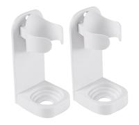 Anneome 2pcs Wall Mounted Electric Toothbrush Holders for Punch Abs Bathroom Organizer Shelves Easy Installation Mirror Saving Storage with Drying Design