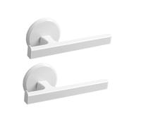 Anneome 2PCS Wall Mounted Towel Bar White Bathroom Rack Space-saving Storage Hanger with Drain for Bath Towels and Kitchen Utensils