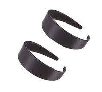 Anneome 2Pcs Wide-edge Satin Hair Hoops Solid Color Headbands Elegant Hair Bands for Women Black Stylish Party Accessories gift for for for for for for