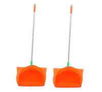 Anneome 2pcs Windproof Aluminum Leaf Scooper with Long Handles for Garden Folding Kitchen Dustpan Type Garbage Collector for Outdoor Cleaning and Efficient Debris Pickup