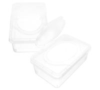 Anneome 2Pcs Wipes Dispenser Box Refillable Portable Tissue Storage Case with Easy-Open Lid Dustproof Organizer for Home Bathroom Nursery PP Material