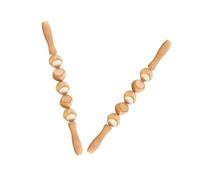 Anneome 2Pcs Wooden Back Rollers Full Body Massagers Ergonomic Abdominal Massage Sticks for Muscle Relaxation and Improvement Light Brown