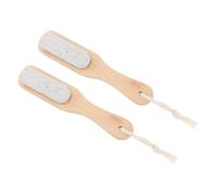 Anneome 2pcs Wooden Pedicure Brush Natural Bristle Foot Files for Callus Removal and Dead Skin Exfoliating Foot Care Tools for Smooth and Nail Cleaning