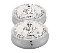 Anneome 2pcs Zinc Alloy Catholic Rosary Beads Holder Box Mini Jewelry Case for First Communion Confirmation Portable Faith Keepsake for Prayer Beads and Religious Souvenirs