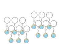 Anneome 2sets Keyring World Globe Planet Keychains Earth Pendant Key Holder Fun Charm for Car House Door Keys Backpack Decor 6pcs*2