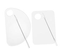 Anneome 2sets Makeup Mixing Palette Acrylic Foundation Blending Tray Spatulas for Nail Art Cosmetics and Pigment Mixing