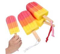 Anneome 3 Pcs Body Brush Bath Sponges Soft Sponge Material Exfoliating Back Scrubber for Shower Use Cute Ice Cream Shape Bathing Accessories