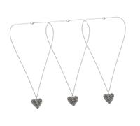 Anneome 3 Pcs Heart Shape Luminous Pendant Holders for Solid Perfume Essential Oil Diffuser Hollow Out Copper Case with Easy Open Design Mixed Color DIY Necklace Accessories for Women