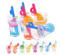 Anneome 30pcs Luminous Fruit Cup Charms Resin Drink Cup Charms for Jewelry Making Diy Phone Case Decor