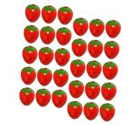 Anneome 30pcs Natural Wood Strawberry Beads for Crafts Creative DIY Fruit Beads for Bracelet Making Garland Decoration Safe and Smooth Surface Suitable for All Ages
