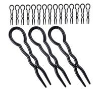 Anneome 30pcs U-shaped Plastic Hair Pins with Wavy Non-slip Grip for Secure Spiral Braid French Bun Updo Styling Lightweight Clips for Women Daily and Party Use