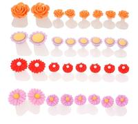 Anneome 32 pcs Silicone Gel Toe Separators for Pedicure with Decorative Flower Design Reusable Soft Toe Spacers for Nail Polish Application Comfortable Nail Art Tool for Women Home Salon