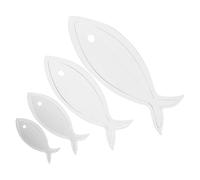 Anneome 3D Acrylic Mirror Wall Stickers Set, Silver Fish Design Waterproof Removable Fish Decals for Bedroom Home Decoration