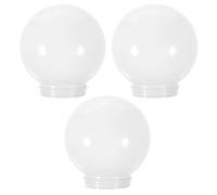 Anneome 3pcs Acrylic Milk White Globe Lampshade Set, 150mm Diameter Wall Lamp Shade Cover with 7.5cm Threaded Opening, Outdoor Patio Replacement Light Cover for Ceiling and Chandelier