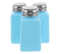 Anneome 3pcs Anti-static Push Down Pump Dispenser Bottle with Metal Cap Refillable Alcohol and Solvent Container for Home Lab Outdoor Use Leak-resistant and Easy Single-hand Operation