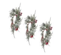 Anneome 3pcs Artificial Berry Candle Rings Seasonal Wreath Ring Multi-functional Holiday Candle Holder Stand for Pillar Taper Rustic Christmas Table and Wedding Decoration