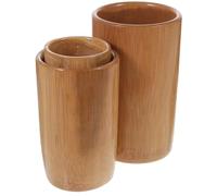 Anneome 3Pcs Bamboo Cupping Tools Reusable Carbonized Bamboo Cups for Fire Cupping Therapy Smooth Safe Surface Suitable for Back Arm Waist Knees Portable Massage Cups for Professional and
