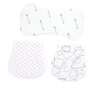 Anneome 3pcs Burp Cloth Cotton Bibs for Small Dinner Eating Unisex Feeding Bibs Shoulder Protect Assorted Style Style