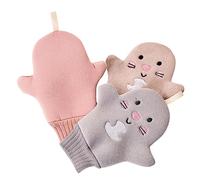 Anneome 3pcs Cartoon Bath Gloves Reusable Exfoliating Mitt for Body Korean Body Scrub Mitt Unisex Washcloths for Bath Washcloth for Cartoon Bathing Gloves Adorable Bathing Random Color
