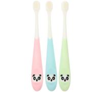 Anneome 3pcs Cartoon Panda Toothbrush Set with Soft Bristles and Comfortable Abs Handles, Handheld Design Suitable, for Daily Oral Care Random Color