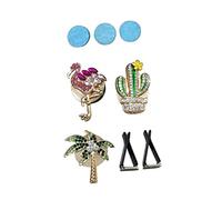 Anneome 3pcs Creative Car Air Vent Clips Hawaiian Palm Tree Cactus Flamingo Designs Accessories for Women Air Purifying Included for Great Driving Experience